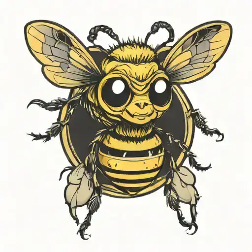 Halloween bee tattoo design idea