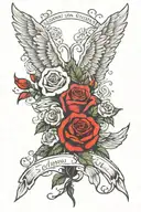 roses, spartan, angel wing, scripture  tattoo design idea