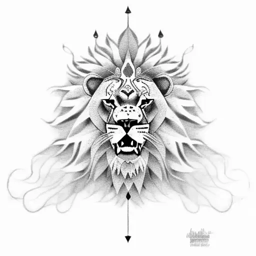 Indian flag lion with muscles tattoo design idea