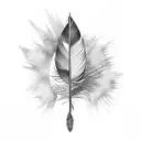 a bird feather with tree branches around it. tattoo design idea