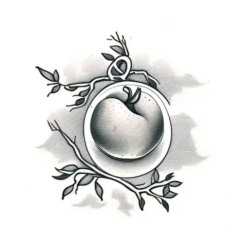 tree with oranges, apples and peaches tattoo design idea