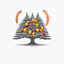 tree with oranges, apples and peaches tattoo design idea