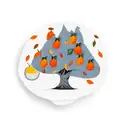 tree with oranges, apples and peaches tattoo design idea