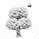 tree with oranges, apples and peaches tattoo design idea