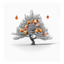 tree with oranges, apples and peaches tattoo design idea