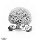 tree with oranges, apples and peaches tattoo design idea