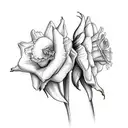 2 daffodils , 1 rose, 1 galdiolus bouquet tattoo design idea