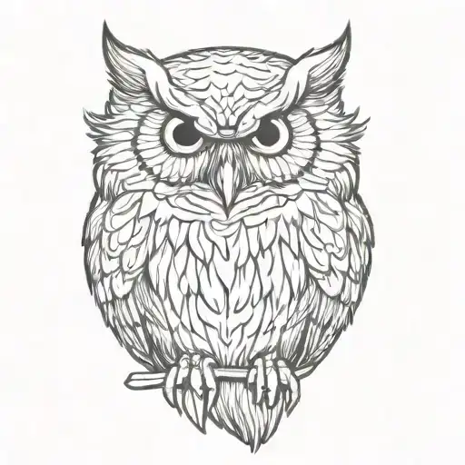 evil owl  tattoo design idea