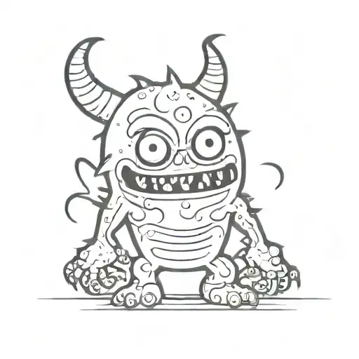 cartoon monster tattoo design idea
