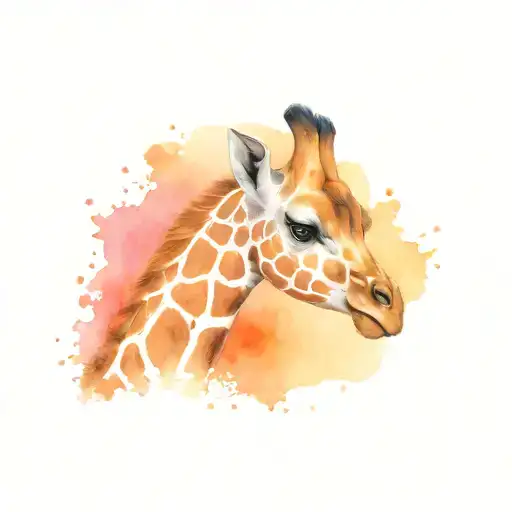 baby giraffe tattoo design idea