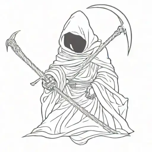 grim reaper holding a scythe tattoo design idea