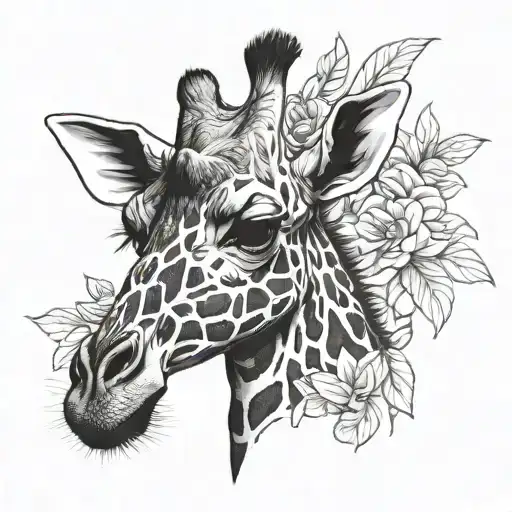 baby giraffe tattoo design idea