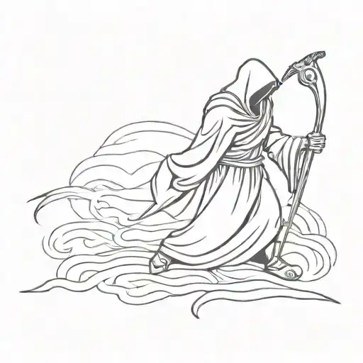 grim reaper holding a scythe tattoo design idea