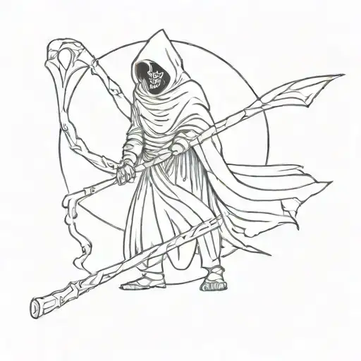 grim reaper holding a scythe tattoo design idea
