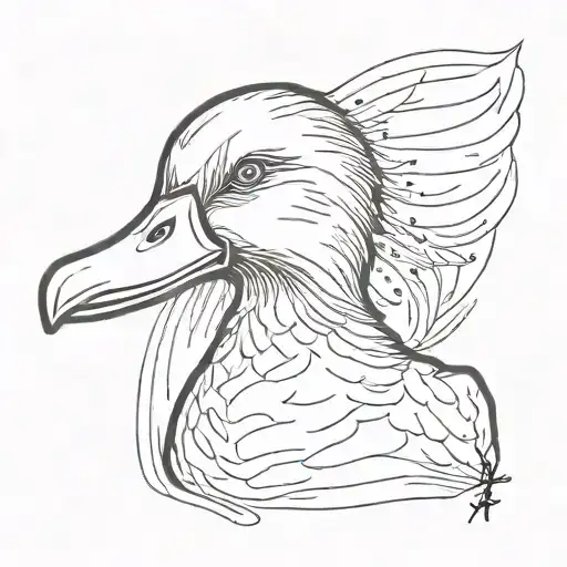 evil mad angry duck  tattoo design idea