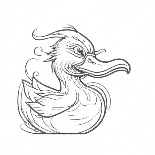 evil mad angry cartoonish  duck  tattoo design idea