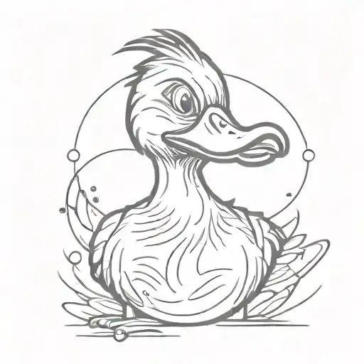 evil mad angry cartoonish  duck  tattoo design idea