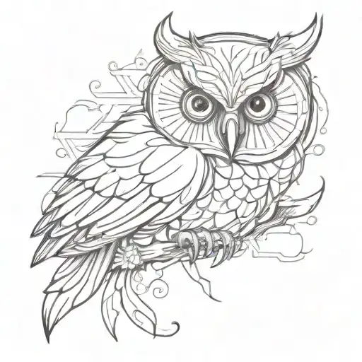 evil owl  tattoo design idea