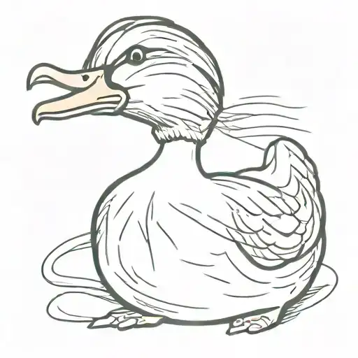 evil mad angry cartoonish  duck  tattoo design idea