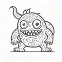 cartoon monster tattoo design idea