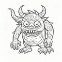 cartoon monster tattoo design idea