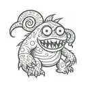 cartoon monster tattoo design idea