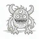 cartoon monster tattoo design idea