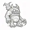 cartoon monster tattoo design idea