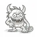 cartoon monster tattoo design idea