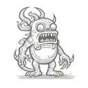 cartoon monster tattoo design idea