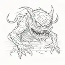 monster under the bed  tattoo design idea