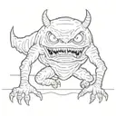 monster under the bed  tattoo design idea