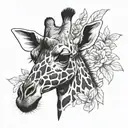 baby giraffe tattoo design idea