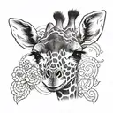 baby giraffe tattoo design idea