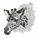 baby giraffe tattoo design idea