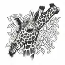 baby giraffe tattoo design idea