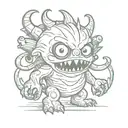 cartoon monster tattoo design idea