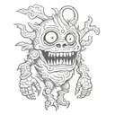 cartoon monster tattoo design idea