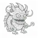 cartoon monster tattoo design idea