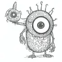 eyeball  monster tattoo design idea