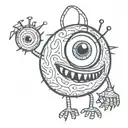 eyeball  monster tattoo design idea