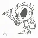 demon  diety fighter tattoo design idea