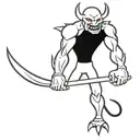 demon  diety fighter tattoo design idea