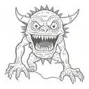 monster under the bed  tattoo design idea