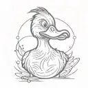 evil mad angry cartoonish  duck  tattoo design idea