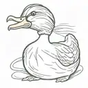 evil mad angry cartoonish  duck  tattoo design idea