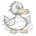 evil mad angry cartoonish  duck  tattoo design idea