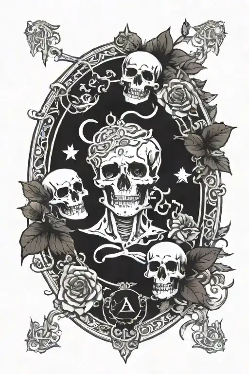 love and death tarot card tattoo design idea