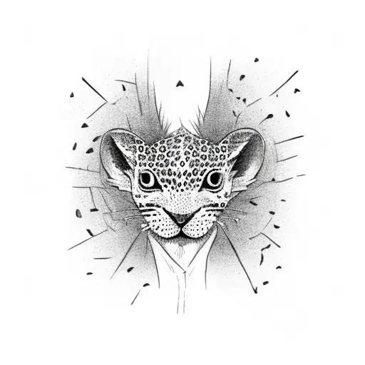 Leopard Gecko with a headband holding a heart tattoo design idea