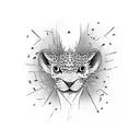 Leopard Gecko with a headband holding a heart tattoo design idea